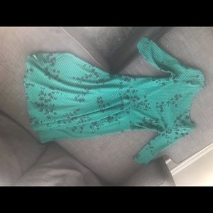 Green floral polka dot dress